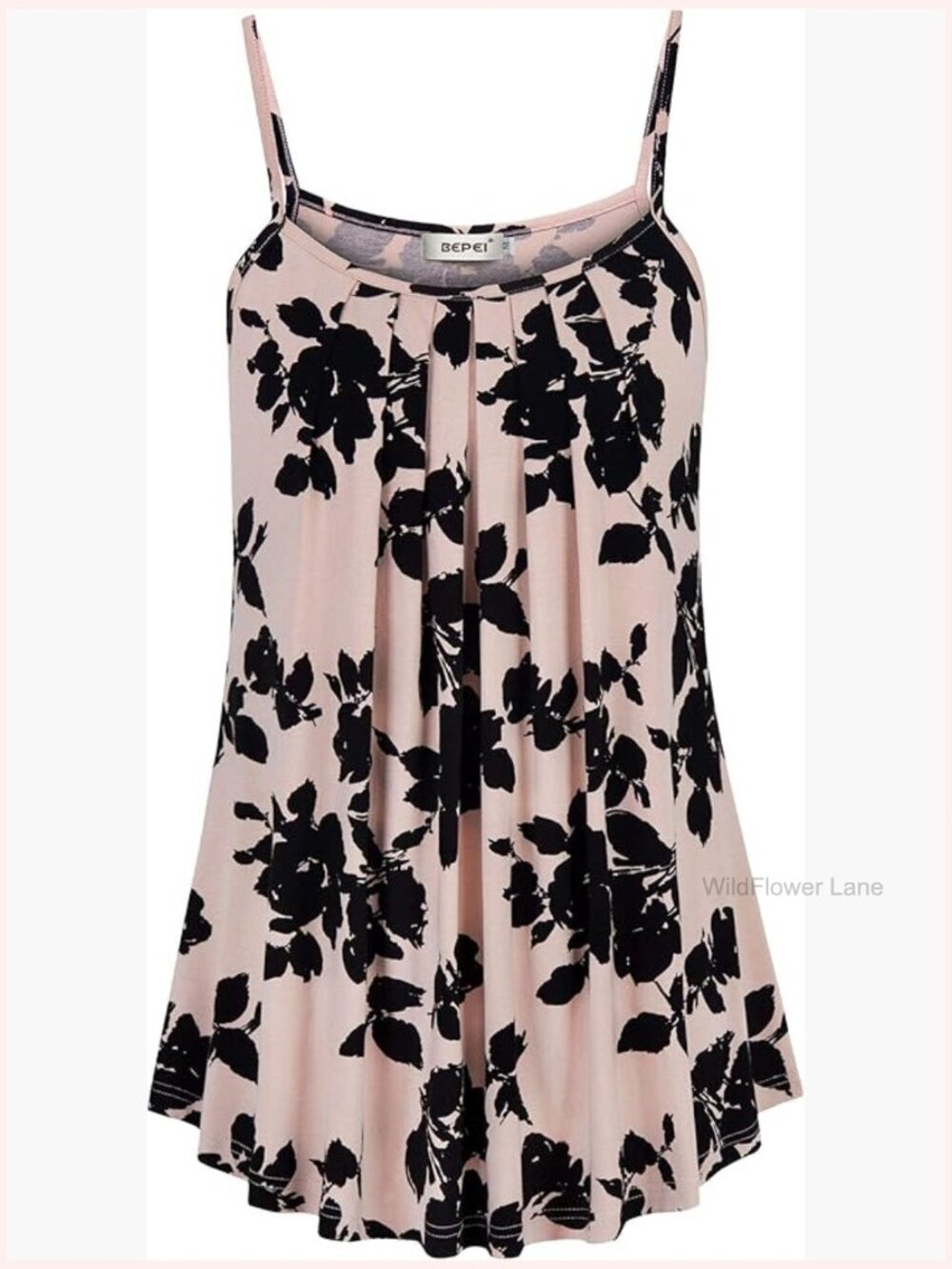 Loose Fit Sleeveless Camisole Tank Top Flowy Pleated Summer Cami